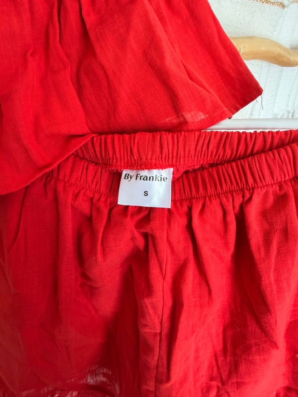Fortunate One- Strapless Red Ruffle Two-Piece Set - Picture 6 of 8